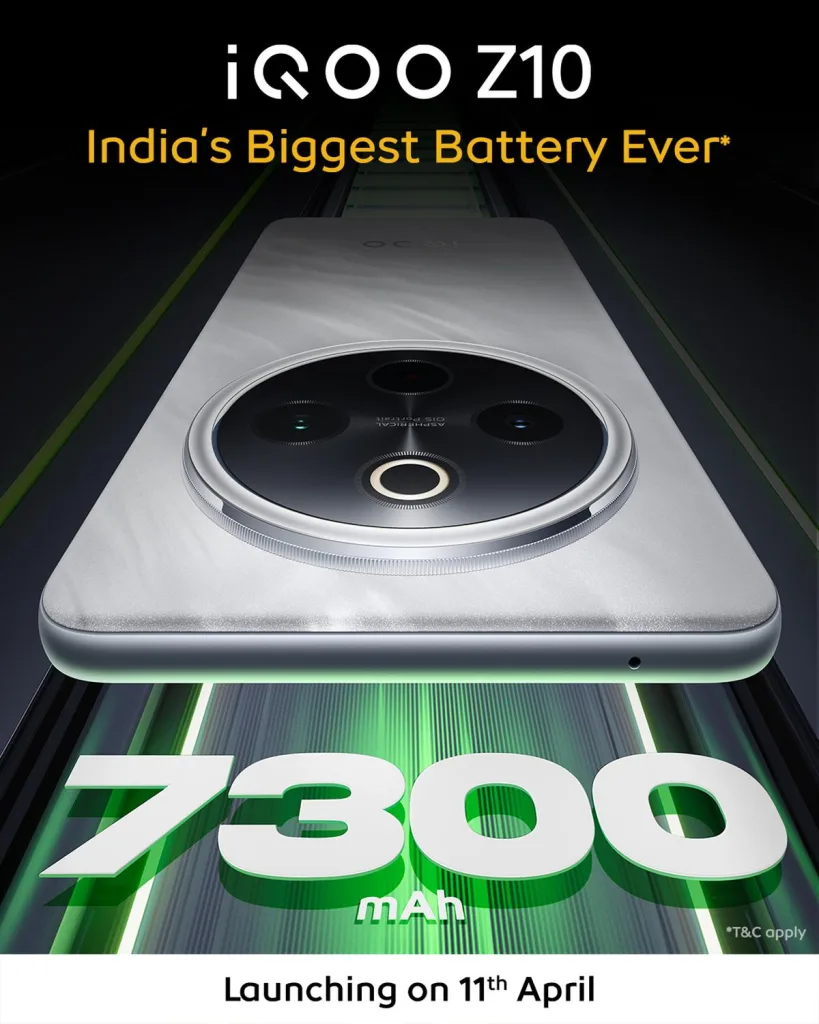 iQOO Z10 Launching in India on April 11 with 7,300mAh Battery 1 iQOO Z10