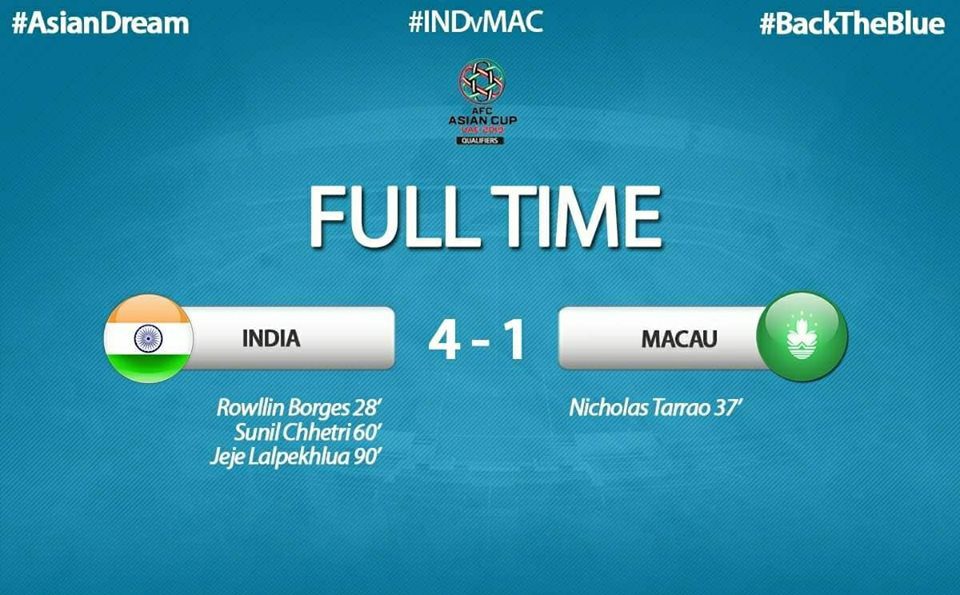 22405938 1382955308470255 2155540418280132882 n India beat Macau to qualify for AFC Asian Cup 2019