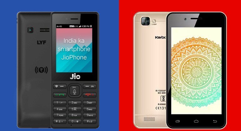 Karbonn a40 Indian vs jio