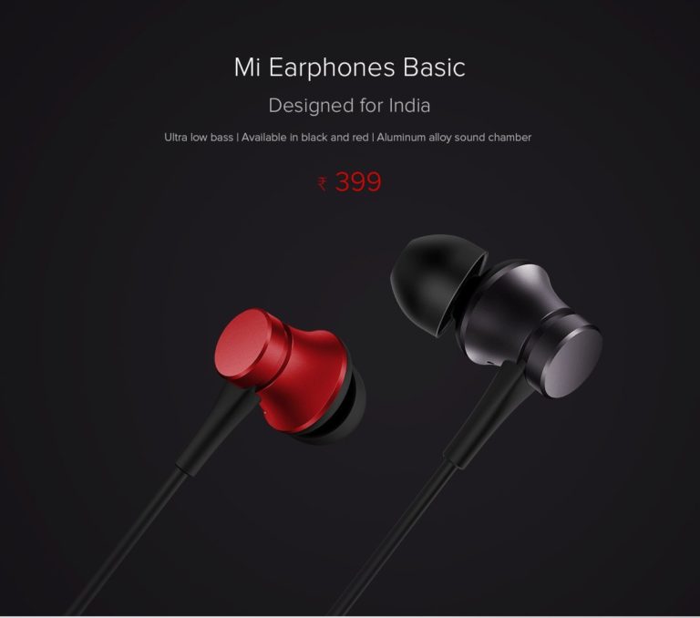 Xiaomi Launches Mi Earphones starting only at Rs.399