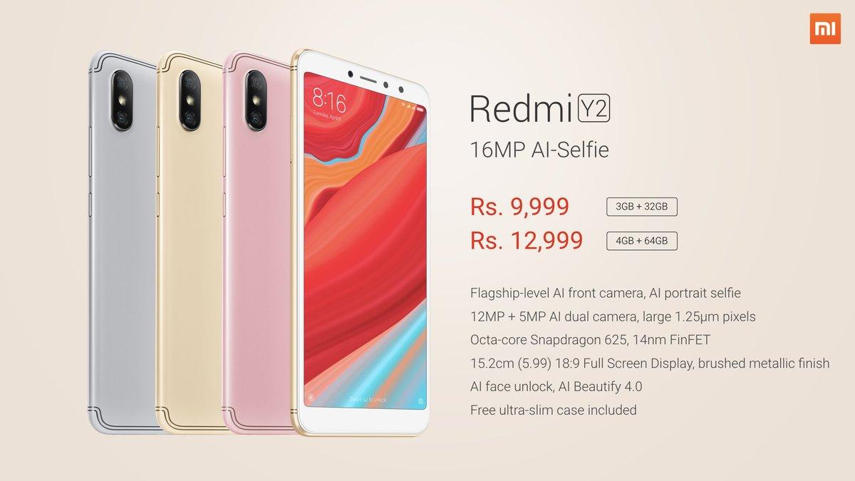 Redmi Y2 with 16MP Camera is Here to Counter Realme 1