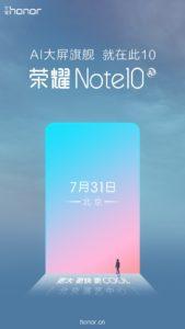 Honor Note 10 Is All Set To Debut On July 30