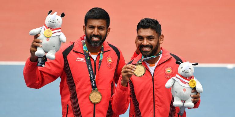 Rohan Bopanna and Divij Sharan win gold for India in men doubles tennis at the Asian Games