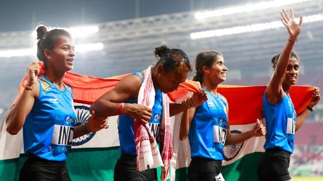 The Indian Women’s team has won gold in the 4×400 relay event at the Asian Games