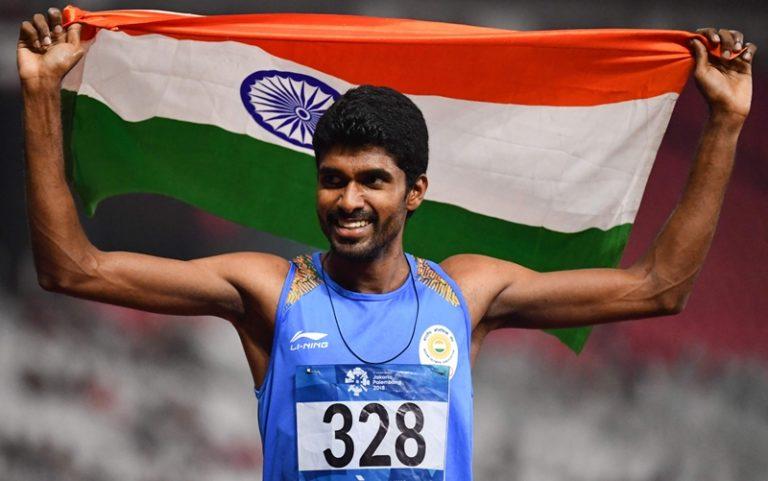 Jinson Johnson wins gold for India in the men’s 1500 m event at the Asian Games