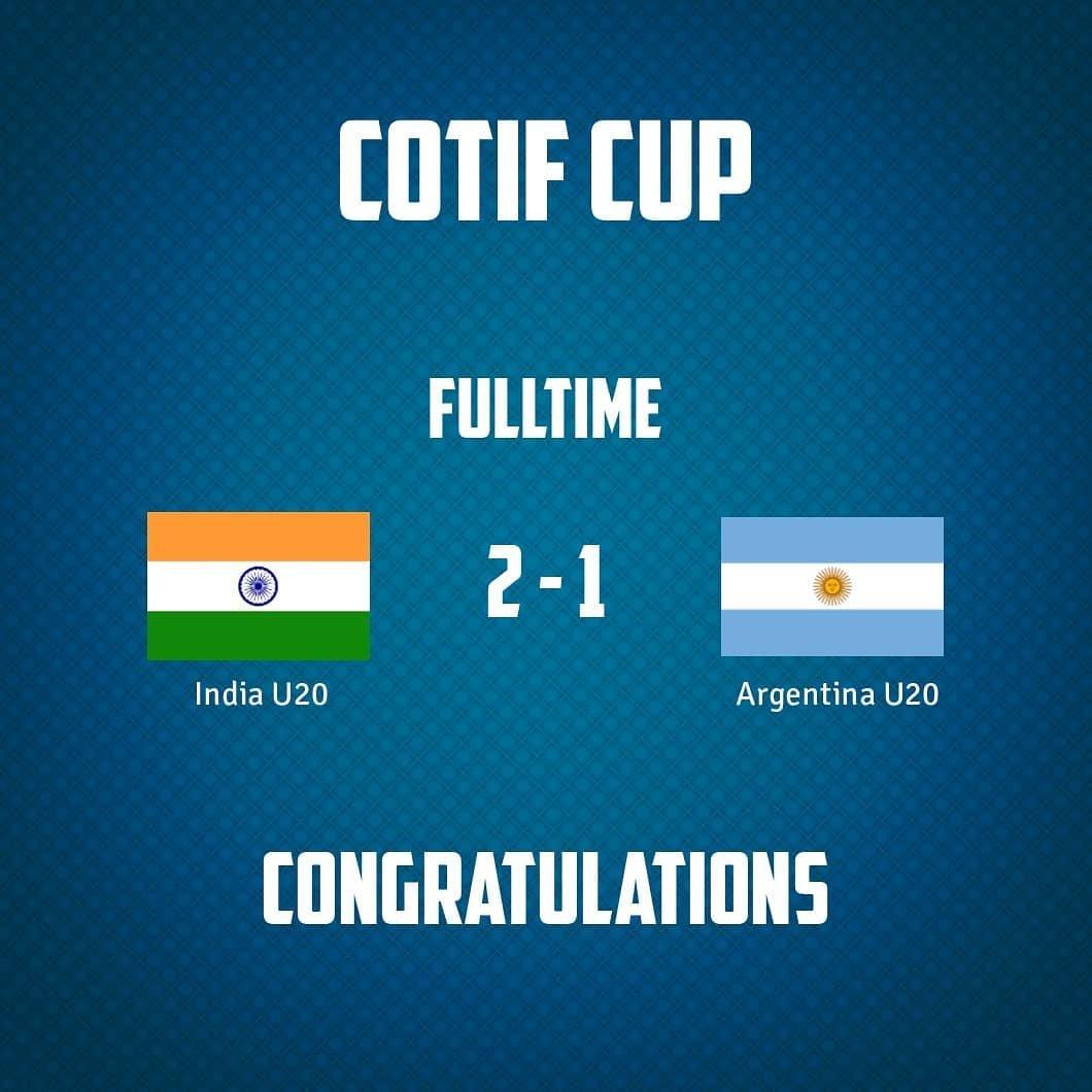 India U-20 creates history by defeating Argentina by 2-1