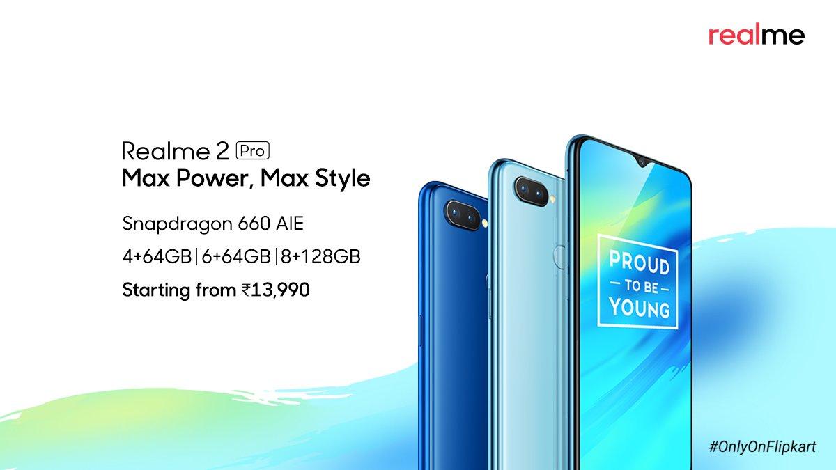 RealMe 2 Pro launched with Snapdragon 660 and up to 8 GB RAM from just Rs.13,990 base variant.