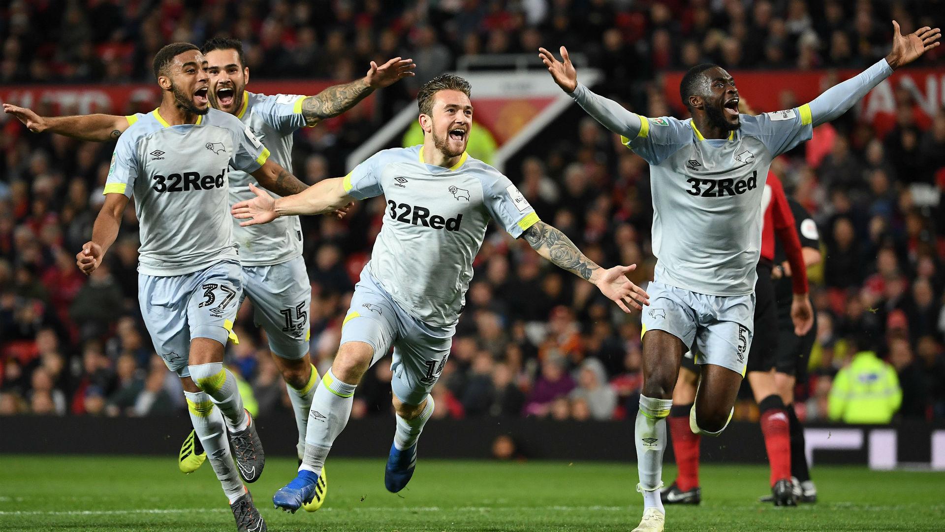 jack marriott derby county manchester united league cup Derby County knocked Manchester United out of the EFL Cup on penalties