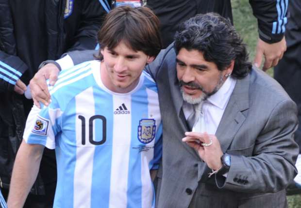 01189805 Lionel Messi's Argentina career remains in doubt, while Maradona wants him to retire