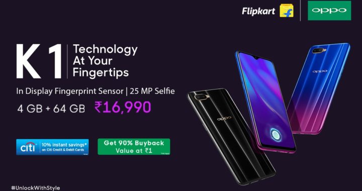 Oppo to set new standards with the new Oppo K1 with In display fingerprint scanner at Rs.16,990.