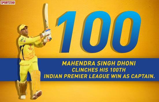 MSD 100jpg Chennai Super Kings got their 100th ipl win, as they stay on Top After Dramatic Win in Jaipur.