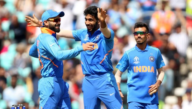 Bumrah.Kohli .Celebrate PA India start the World Cup 2019 with a win.