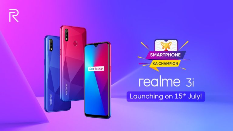 Realme 3i is launching on 15th July.