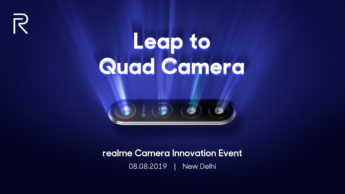 Realme will unveil a 64MP quad-camera smartphone on August 8.