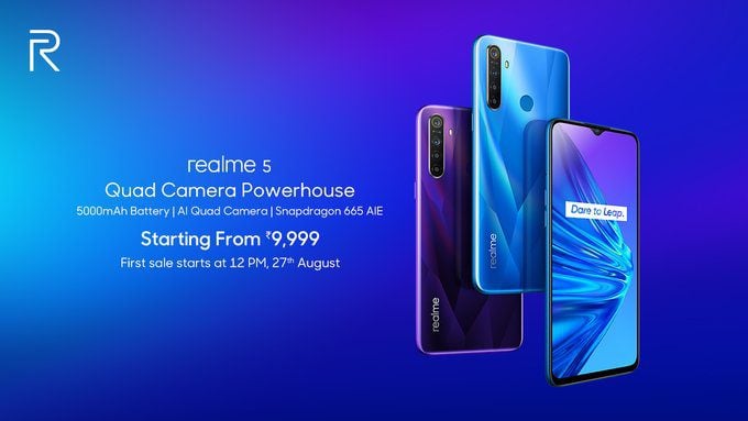 ECZt TjU8AAbWCU Realme 5 and 5 Pro launched in India starting from Rs.9,999 and Rs.13,999 respectively.