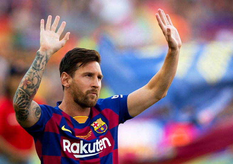 Lionel Messi excepts to be out for a little while after a calf injury but promises Barcelona would “fight again for everything”