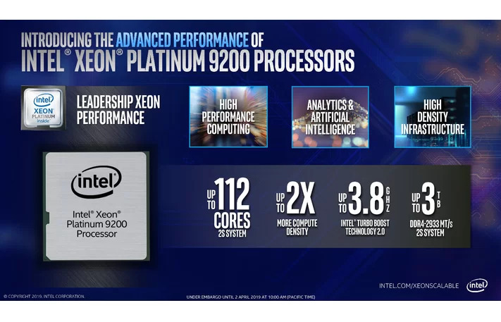 Intel's 56 Core Cooper Lake Xeon Platinum 9282 CPU launched