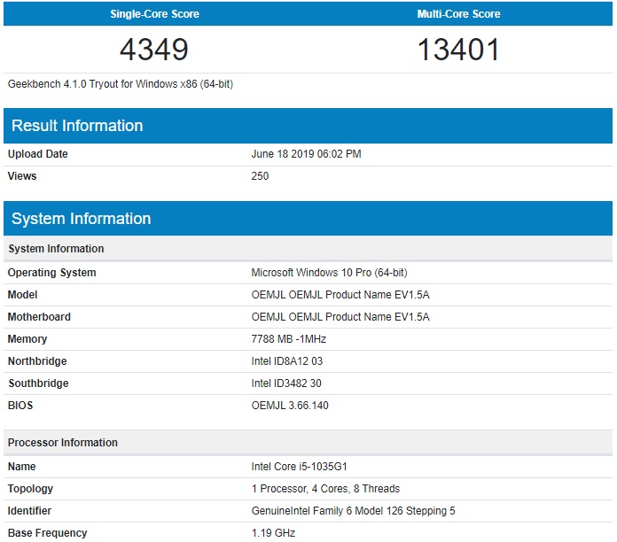 Microsoft Surface spotted on Geekbench with 10th Gen Intel Ice Lake CPUs