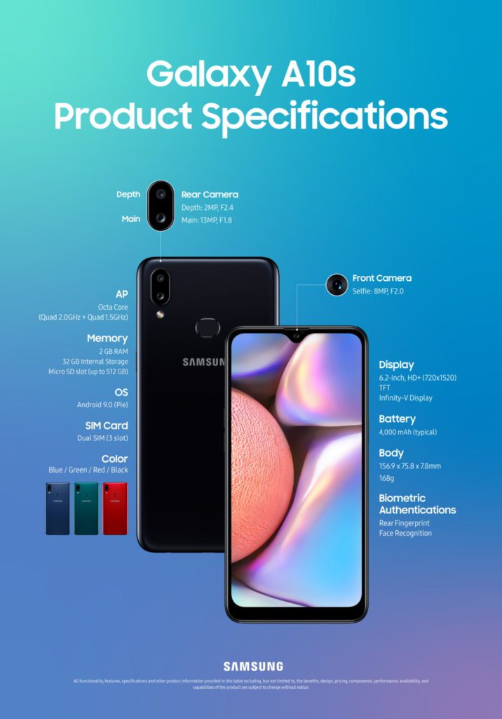 galaxy a10s specs Samsung Galaxy A10s is available at just Rs.9,499.