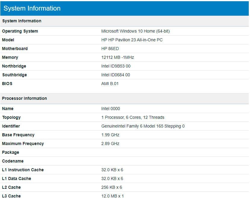 10-core 10th Gen Intel Comet Lake-S CPU spotted on Geekbench