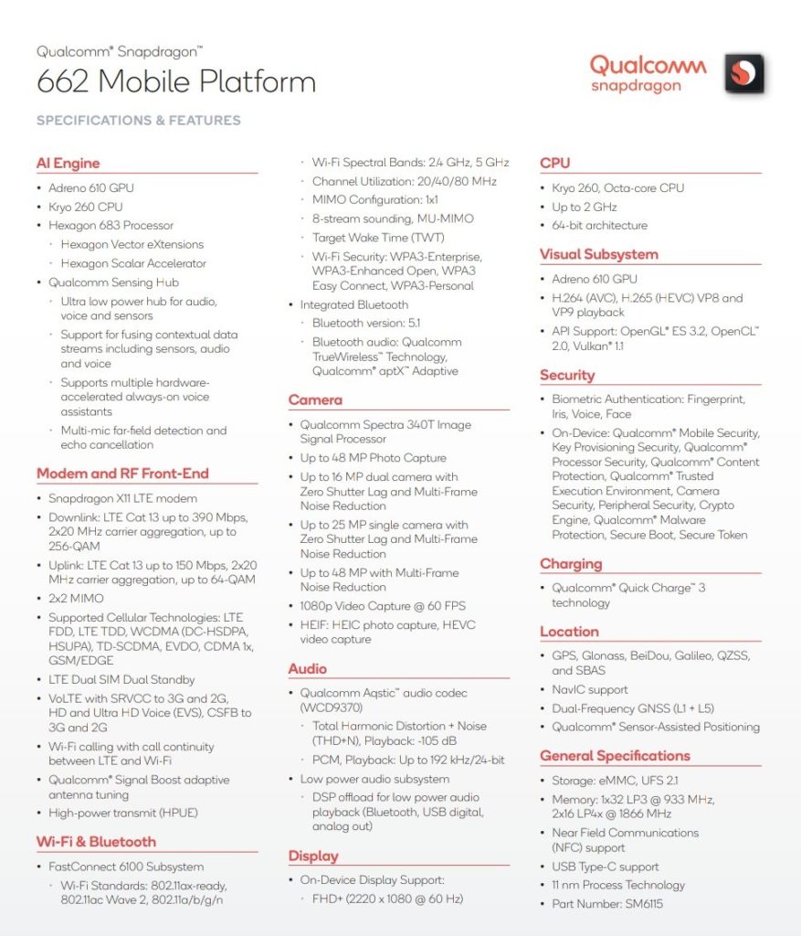 New Qualcomm Snapdragon 720G, 662 & 460 SoCs launched