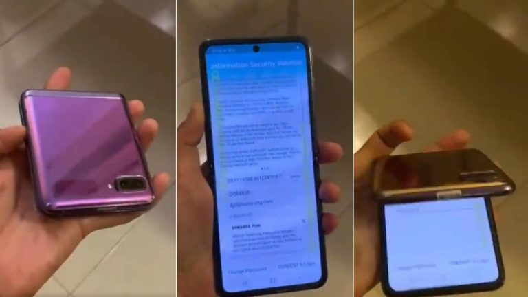 Samsung Galaxy Z Flip live hands-on video pops up.