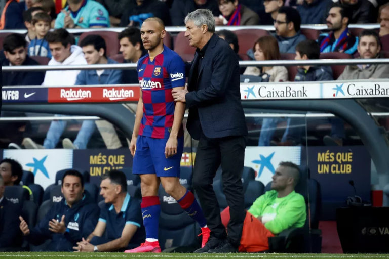 Quique Setien impressed with Martin Braithwaite’s Barcelona debut