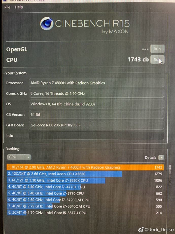 AMD Ryzen 7 4800H APU inside a Asus TUF Gaming laptop gives desktop level performance