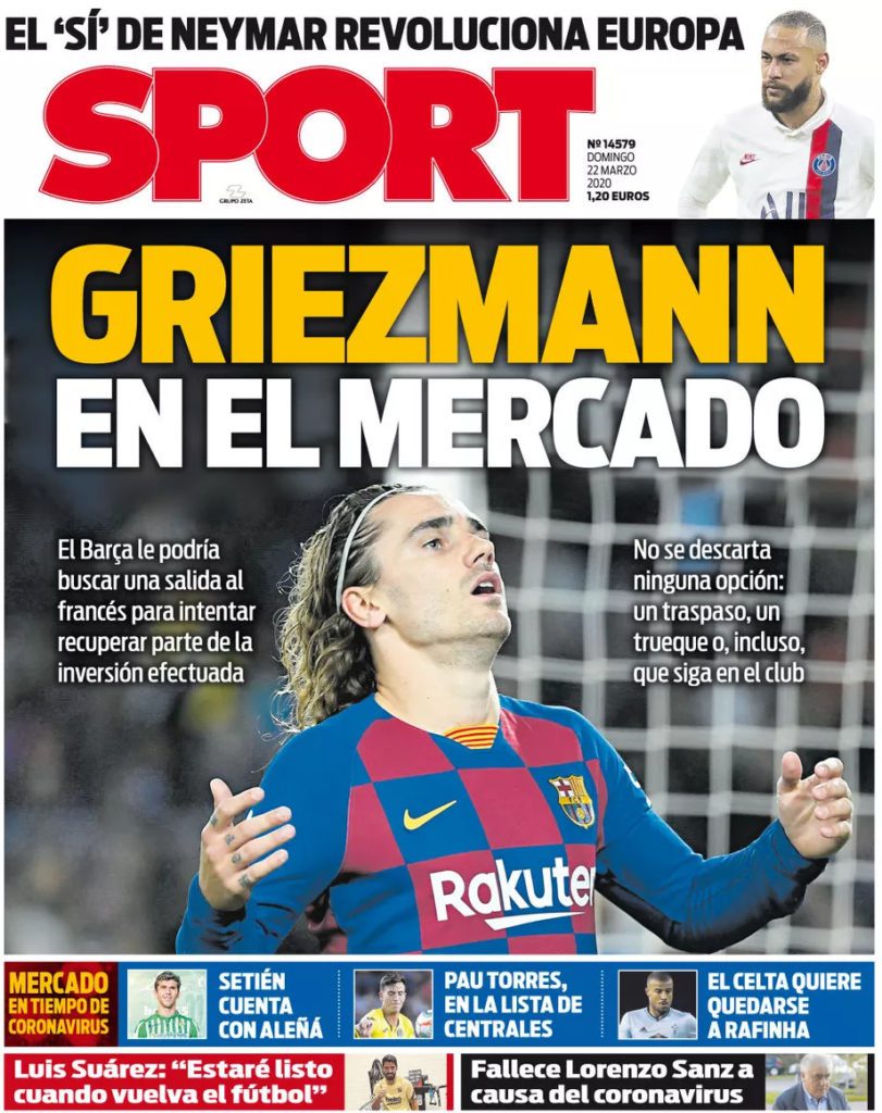 Griemann up for sale, Barcelona target City's Aymeric Laporte