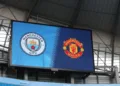 MANCHESTER, ENGLAND - SEPTEMBER 07: General view of the screen showing the club badges ahead of the Barclays FA Women's Super League match between Manchester City and Manchester United at Etihad Stadium on September 07, 2019 in Manchester, United Kingdom. (Photo by Catherine Ivill/Getty Images)
