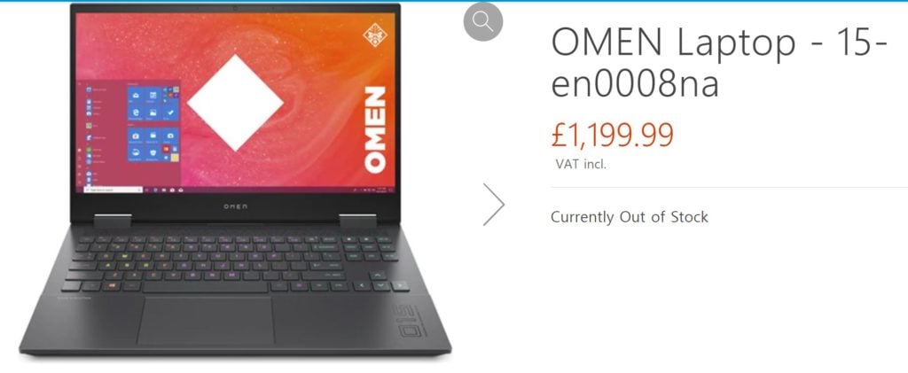 HP Omen 15 (2020) gaming laptop spotted on HP UK website