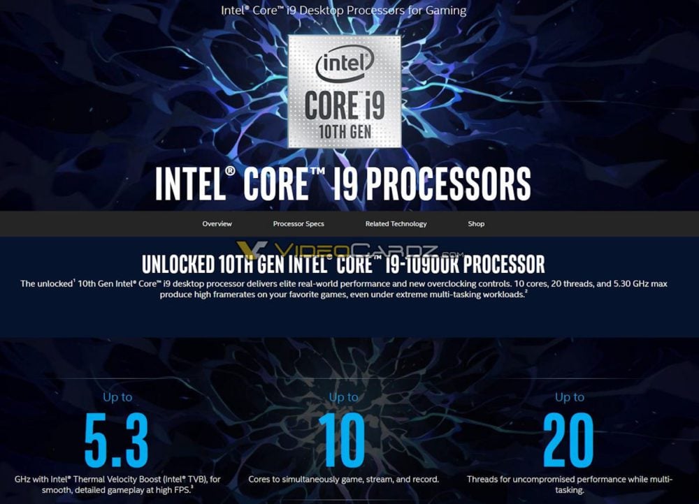 Leaked: Intel Core i9-10900K with 5.3 GHz & Core i7-10700K with 5.1 GHz boost clock speeds
