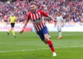 MADRID, SPAIN - JANUARY 26: Saul Niguez of Atletico de Madrid celebrates after scoring his team's second goal during the La Liga match between  Club Atletico de Madrid and Getafe CF at Wanda Metropolitano on January 26, 2019 in Madrid, Spain. (Photo by Gonzalo Arroyo Moreno/Getty Images)