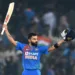 Indian cricket captain Virat Kohli raise his bat after winning the match against West Indies during the first T20 international cricket match of a three-match series between India and West Indies at the Rajiv Gandhi International Cricket Stadium in Hyderabad on December 6, 2019. (Photo by NOAH SEELAM / AFP) / ----IMAGE RESTRICTED TO EDITORIAL USE - STRICTLY NO COMMERCIAL USE-----