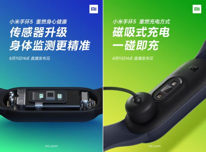 Mi Band 5 to feature a bigger display, SpO2 sensor & magnetic charger