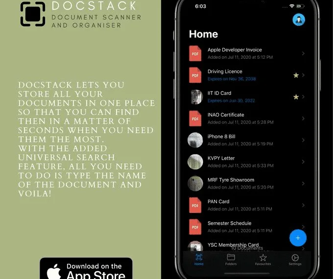 A CamScanner alternative DocStack - Developed by the students of IIT-Delhi_TechnoSports.co.in