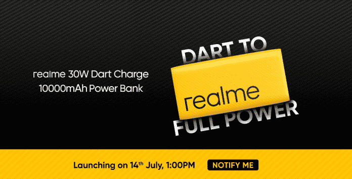 Realme 30W Dart Charge Power Bank (10,000mAh) will launch on July 14