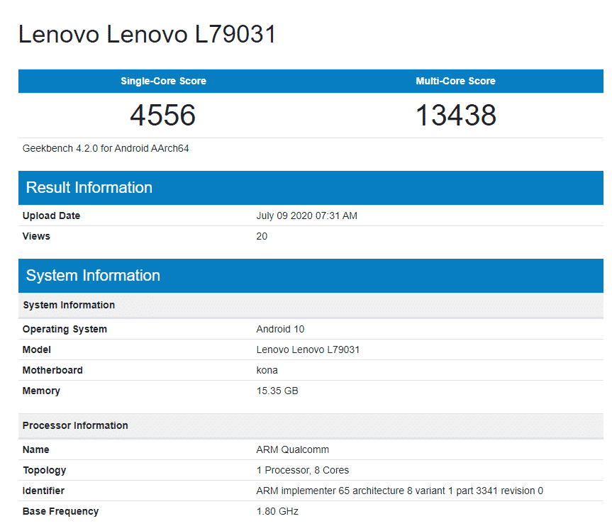 EckidnEU0AActMK 1 Lenovo Legion Gaming Phone appeared in Geekbench ahead of July 22 launch