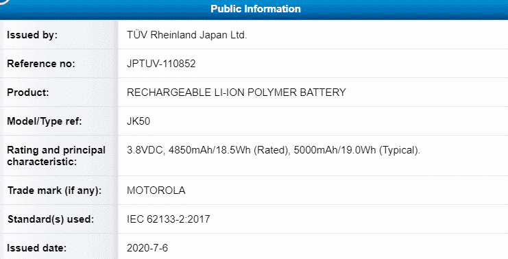 Ectaqt0U4AELpyP New Motorola smartphone with 5,000mAh battery spotted in TUV Rheinland certification