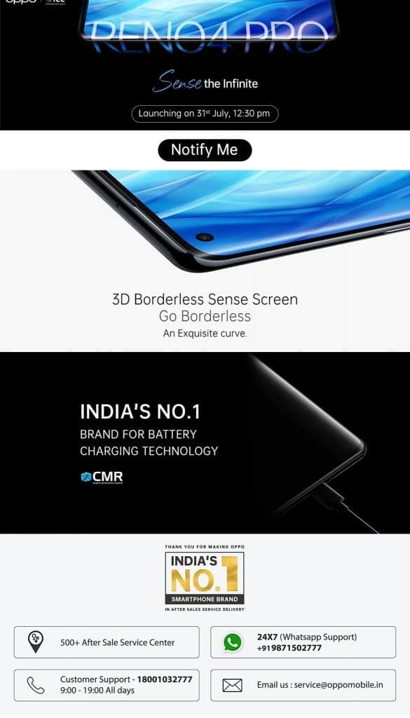 EdT4TMIUMAAMMNQ 1 Oppo Reno 4 Pro will launch in India on July 31