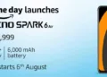 Tecno Spark 6 Air launched with 7-inch display, Dual front flash, 6,000mAh battery and more at just Rs.7,999