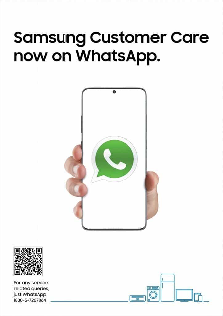 Samsung India Support on WhatsApp_TechnoSports.co.in