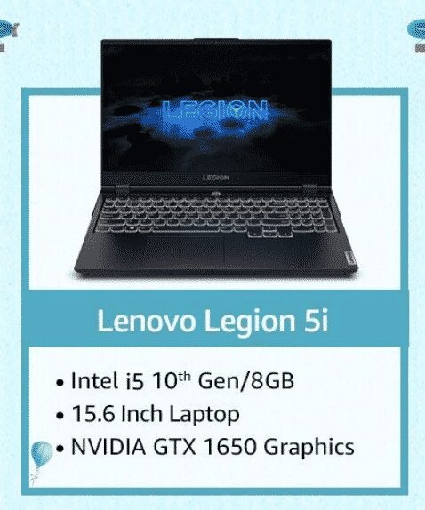 Lenovo Legion 5i with 10th Gen Comet Lake-H CPUs & NVIDIA GPUs coming to India on Amazon Prime Day