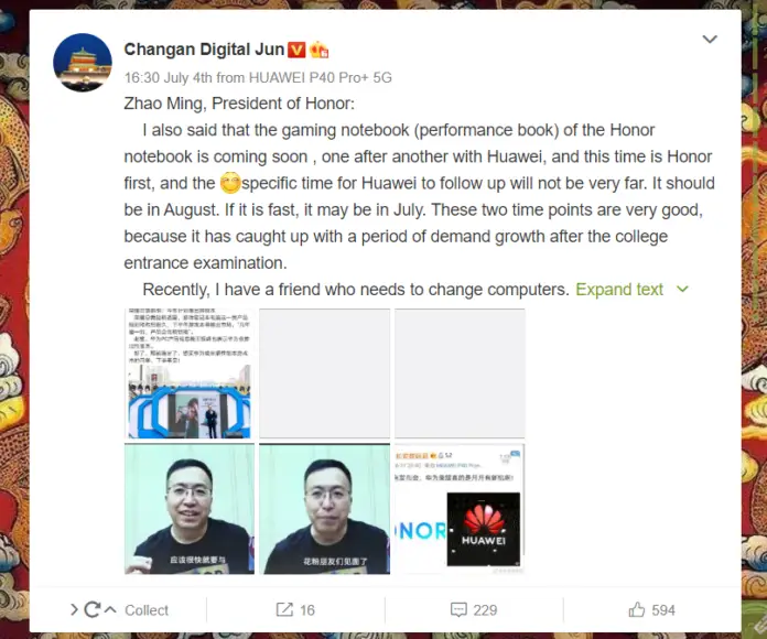 Honor will be launching Gaming Notebooks in July followed by Huawei