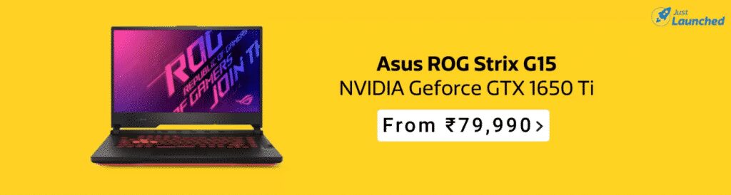 Asus ROG Strix G15 with Core i7-10750H CPU & GTX 1650 Ti GPU available on Flipkart