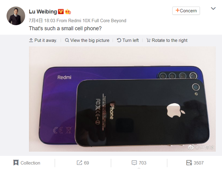 csm weibing post 0 e8da02acb9 Xiaomi might be working on a smaller smartphone like Apple iPhone 4