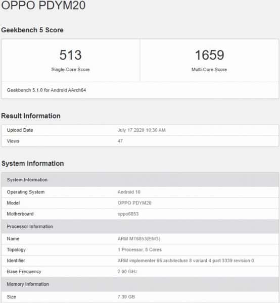 gsmarena 004 8 Oppo A72 5G spotted in Geekbench revealing Key Specifications