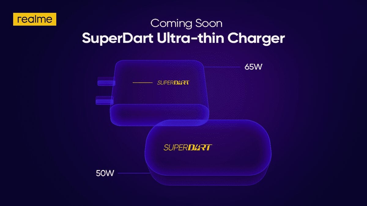 Realme's Ultra-Thin 65W and 50W Super Dart chargers are coming soon in India