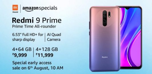 Redmi 9 Prime launched in India with a quad-rear camera, Helio G80, and 5020mAh battery at Rs.9,999