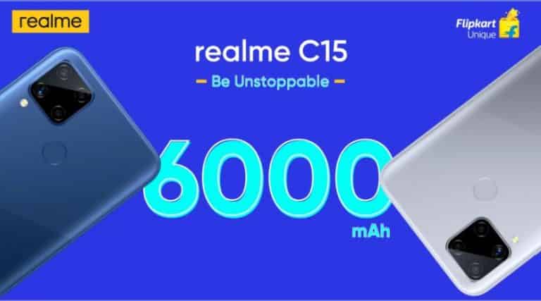 Realme C15 launching in India on 18th August via Flipkart